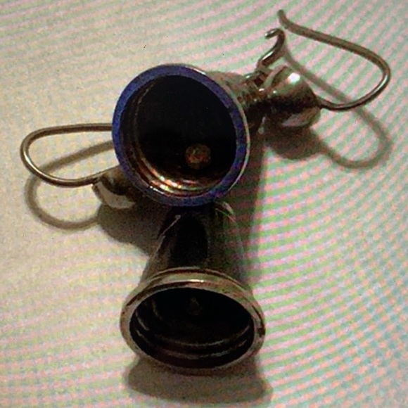 Vintage 925 Black Piercing Dangle Earrings - Picture 6 of 6